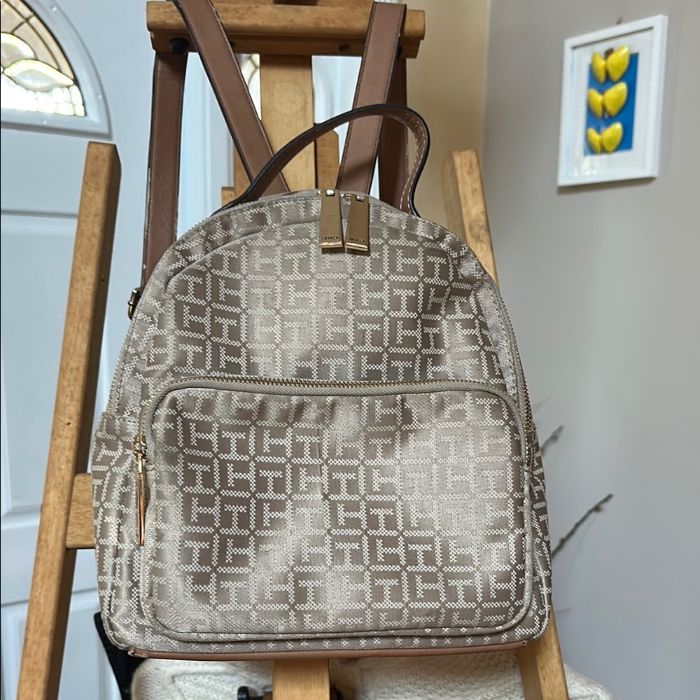 Tommy Hilfiger Brown and Cream Backpack